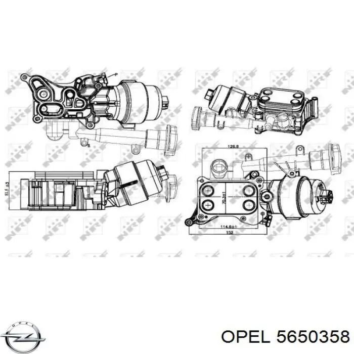 5650358 Opel caja, filtro de aceite