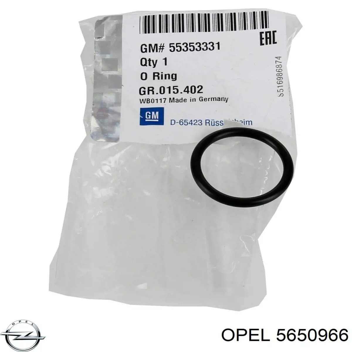 Junta del adaptador del filtro de aceite 5650966 Opel