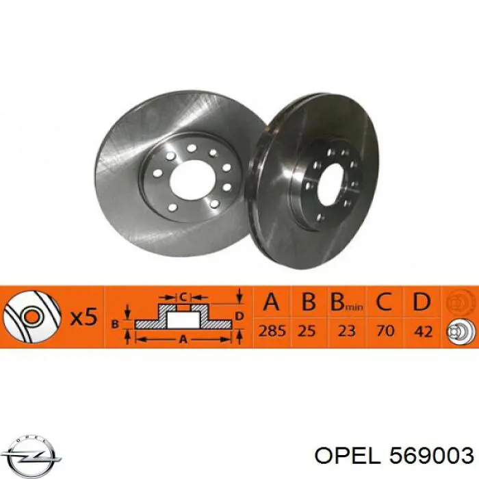569003 Opel disco de freno delantero