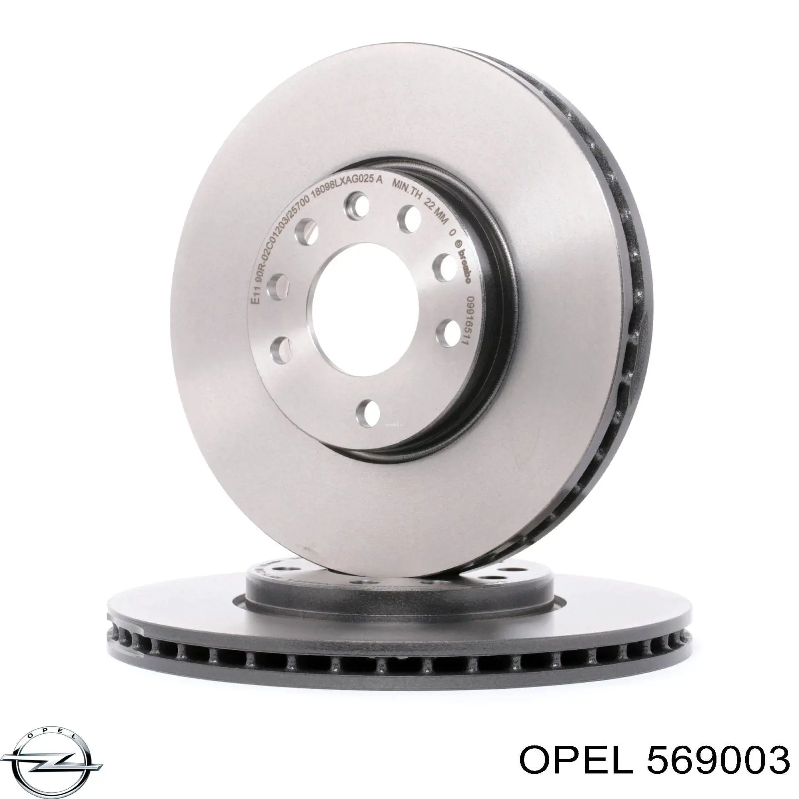 Disco de freno 569003 Opel