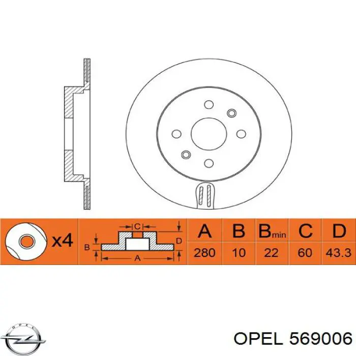 Comprar 569006 Opel Freno de disco delantero