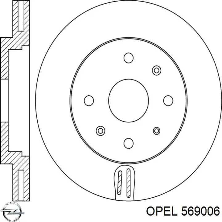 Disco de freno 569006 Opel
