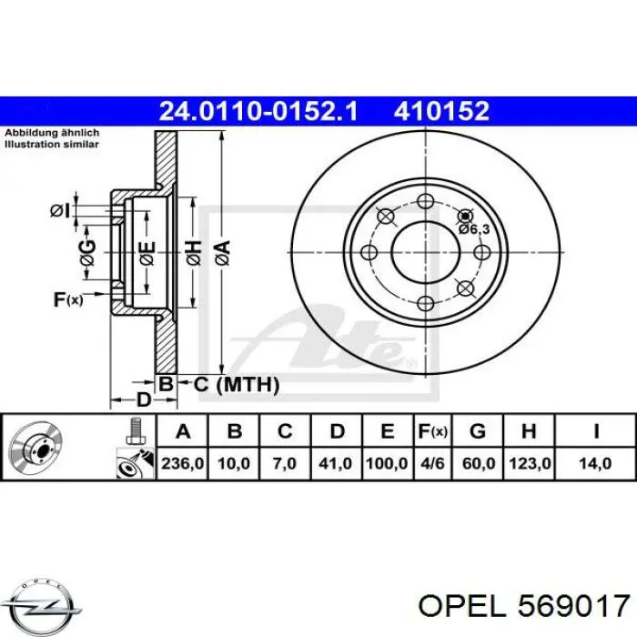 Frenos delanteros Opel 569017 precio, desde 22,67 EUR