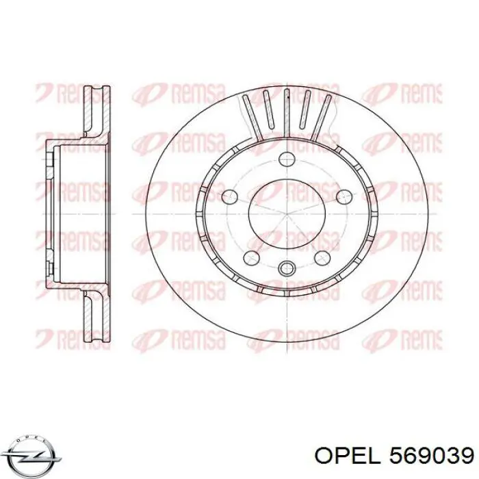 569039 Opel disco de freno delantero