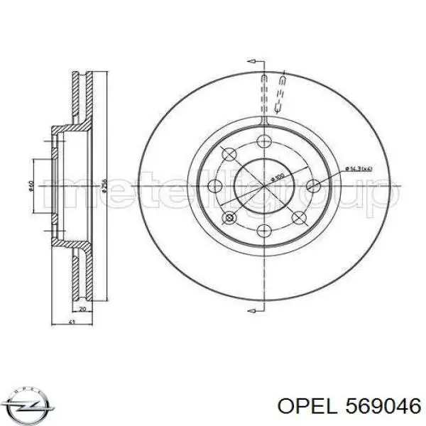 569046 Opel disco de freno delantero