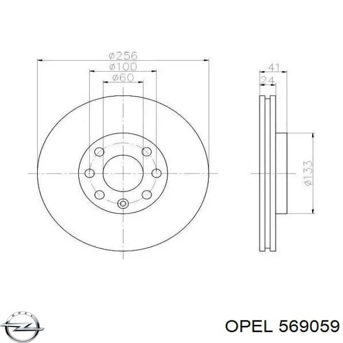 569059 Opel disco de freno delantero