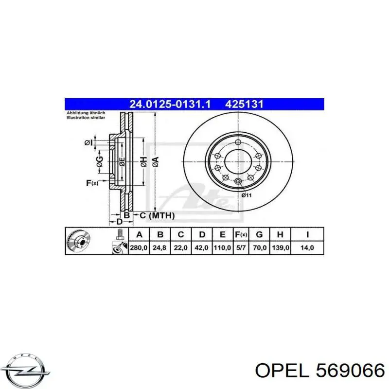 Comprar 569066 Opel Freno de disco delantero
