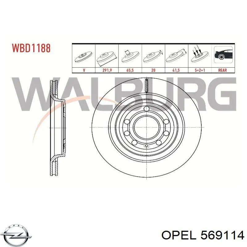 Comprar 569114 Opel Disco de freno trasero