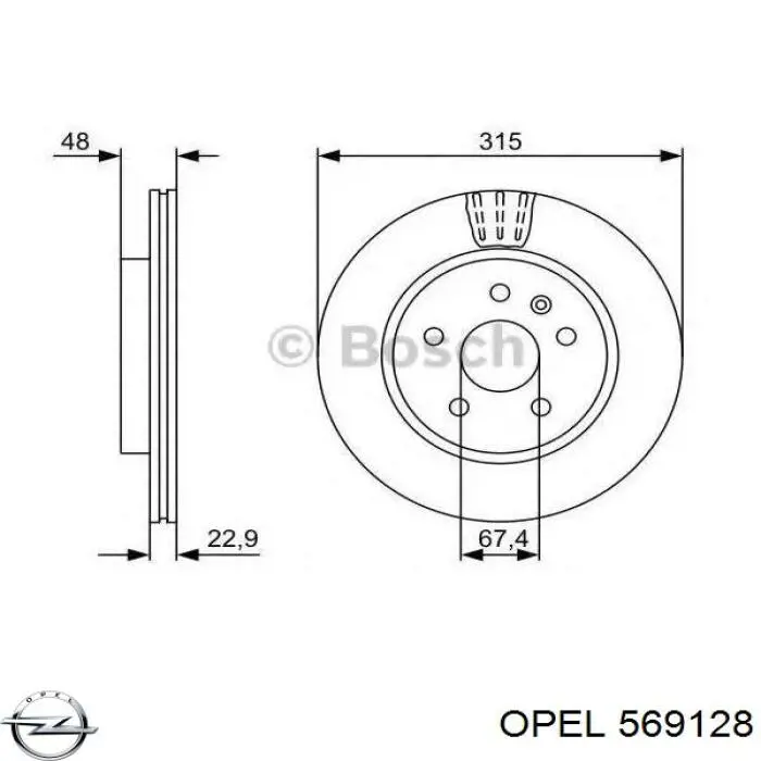 Disco de freno trasero Opel 569128 precio, desde 43,63 EUR