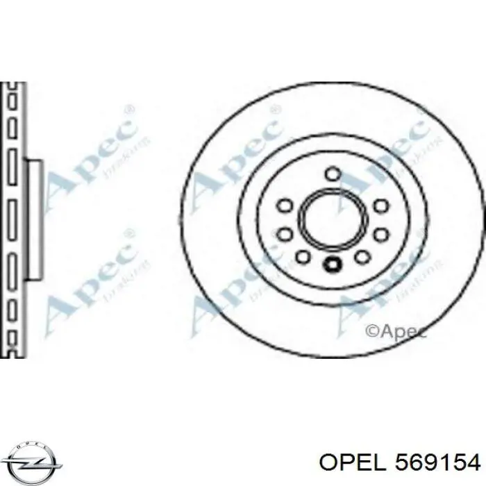 569154 Opel disco de freno delantero