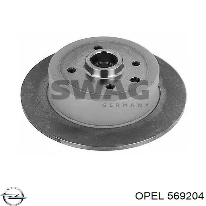 569204 Opel disco de freno trasero