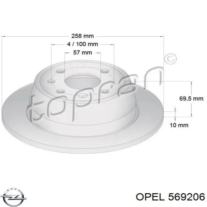 Comprar 569206 Opel Disco de freno trasero