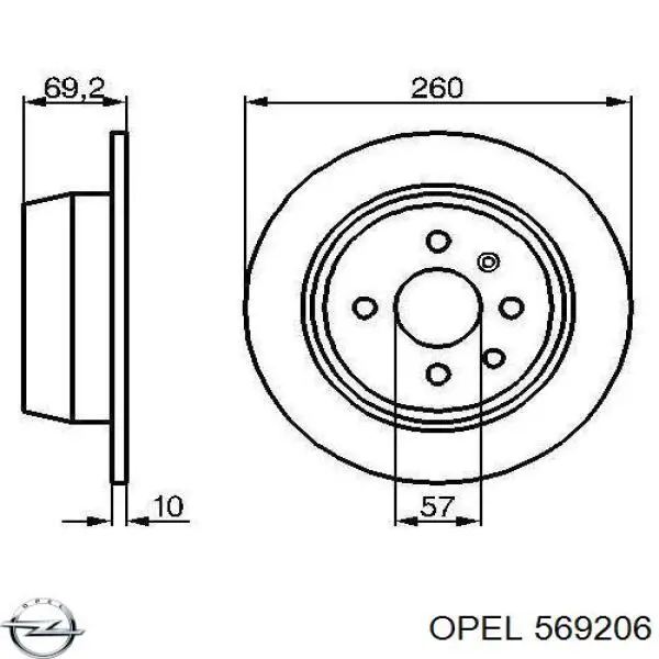 Comprar 569206 Opel Disco de freno trasero