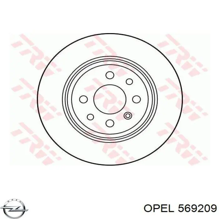 Disco de freno trasero 569209 Opel