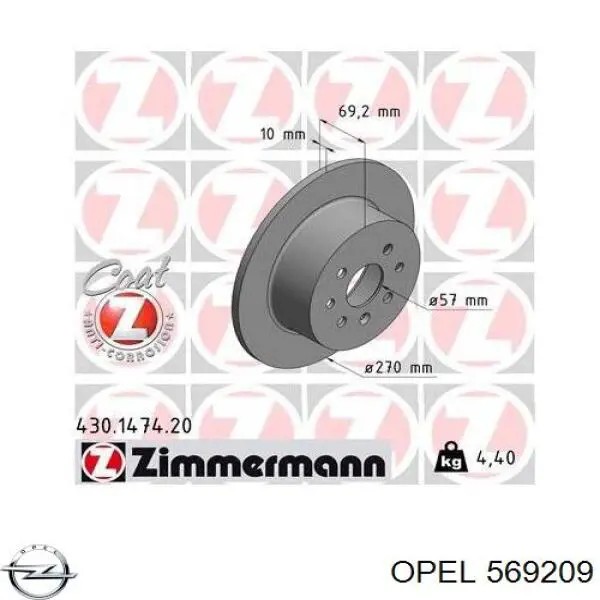 Comprar 569209 Opel Disco de freno trasero