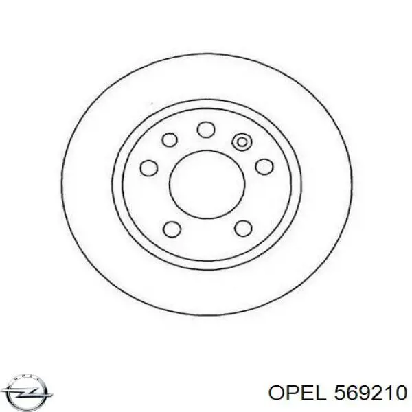 Disco de freno trasero 569210 Opel