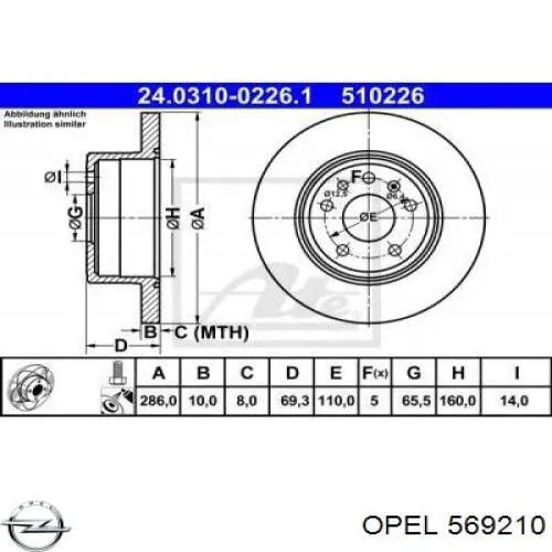 Frenos traseros Opel 569210