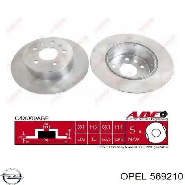Disco de freno trasero Opel 569210 precio, desde 40,02 EUR