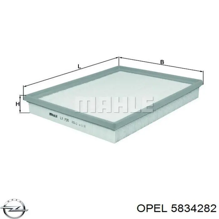Filtro de aire 5834282 Opel