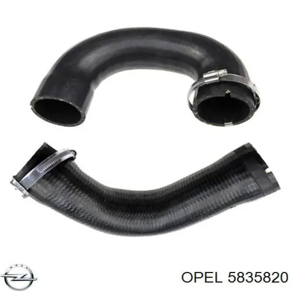 5835820 Opel tubo flexible de aire de sobrealimentación inferior izquierdo