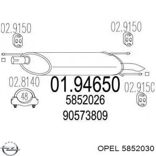 5852030 Opel silenciador posterior