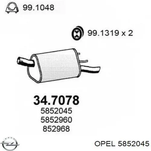 Comprar 5852045 Opel Silenciador trasero
