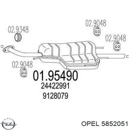 5852051 Opel silenciador posterior