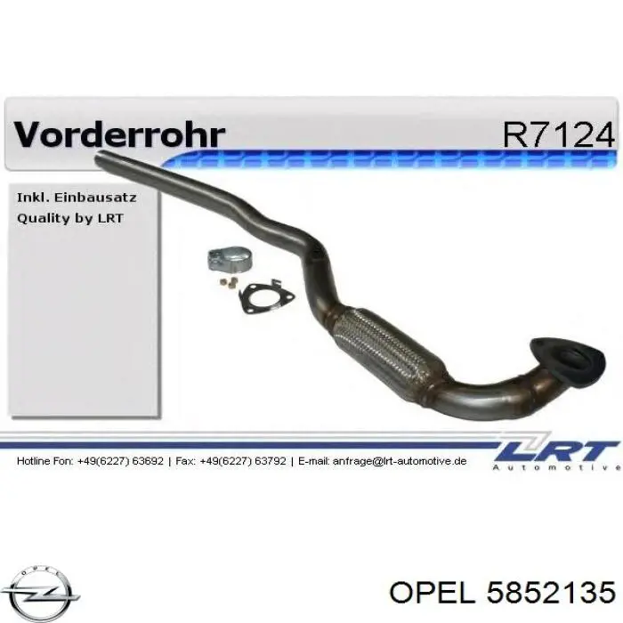 Silenciador, sección delantera Opel 5852135 precio, desde 87,66 EUR