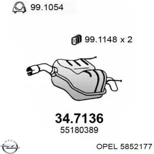 Comprar 5852177 Opel Silenciador trasero