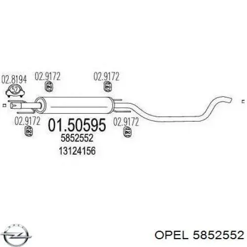 5852552 Opel silenciador del medio