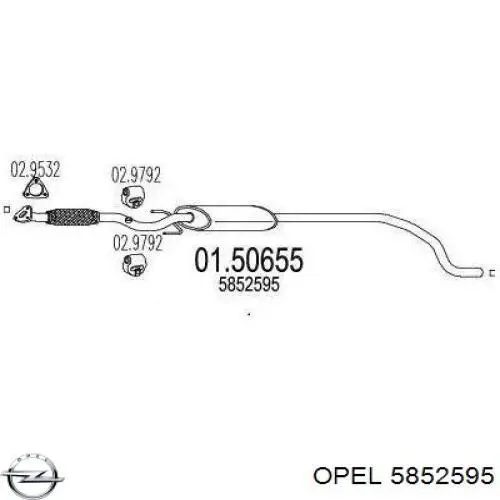 5852595 Opel silenciador delantero