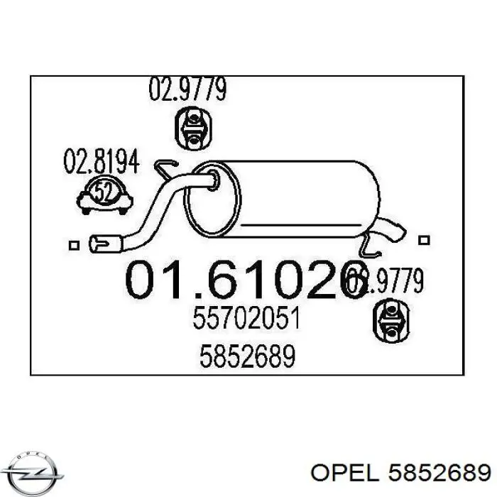 Silenciador trasero Opel 5852689 precio, desde 80,56 EUR