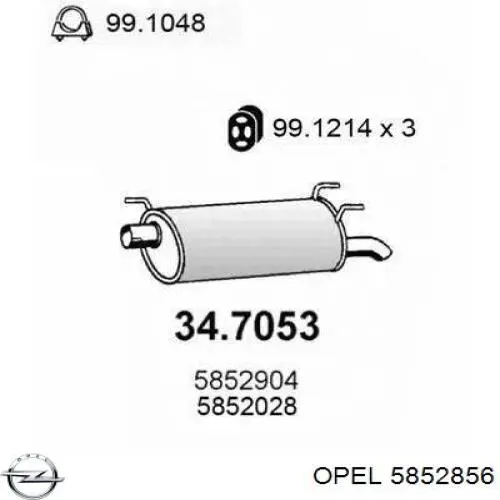 5852856 Opel silenciador posterior