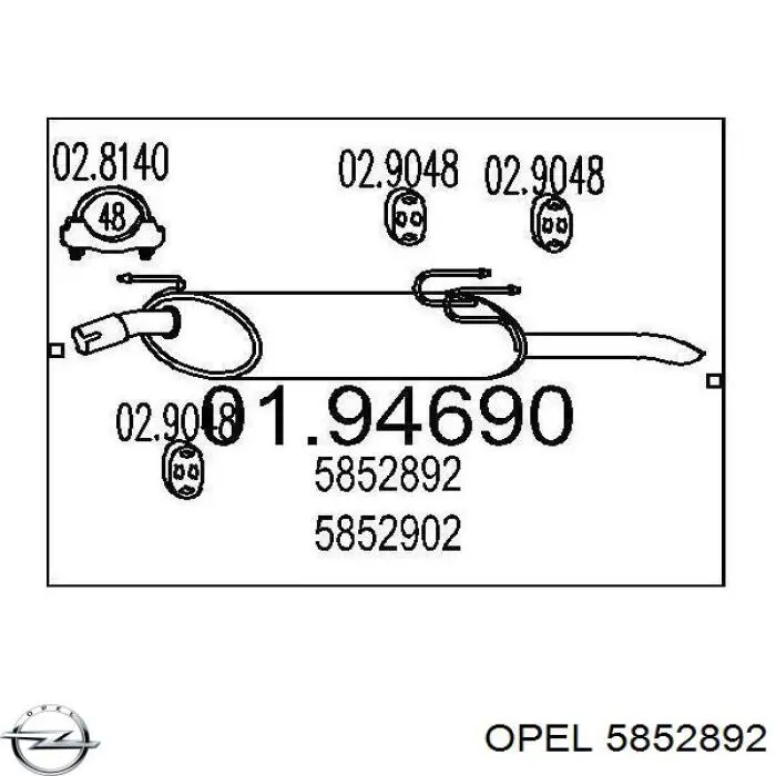 5852892 Opel silenciador posterior