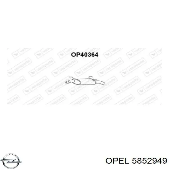 5852949 Opel silenciador posterior