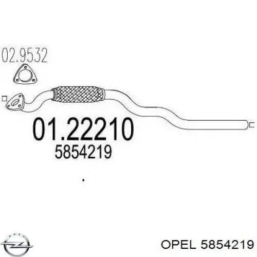 5854219 Opel silenciador delantero