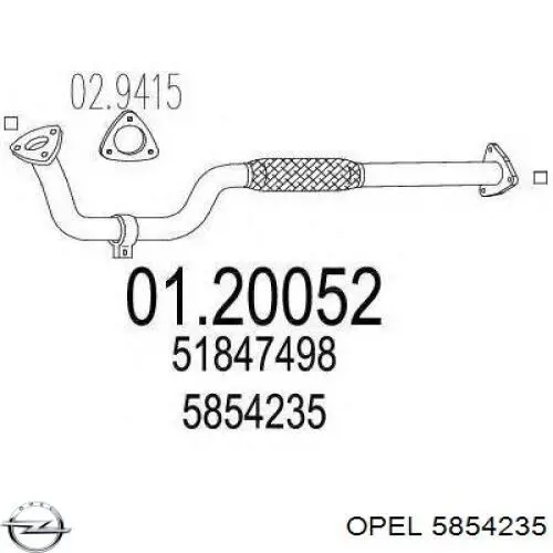 5854235 Opel silenciador del medio