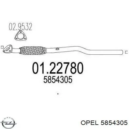 5854305 Opel silenciador del medio