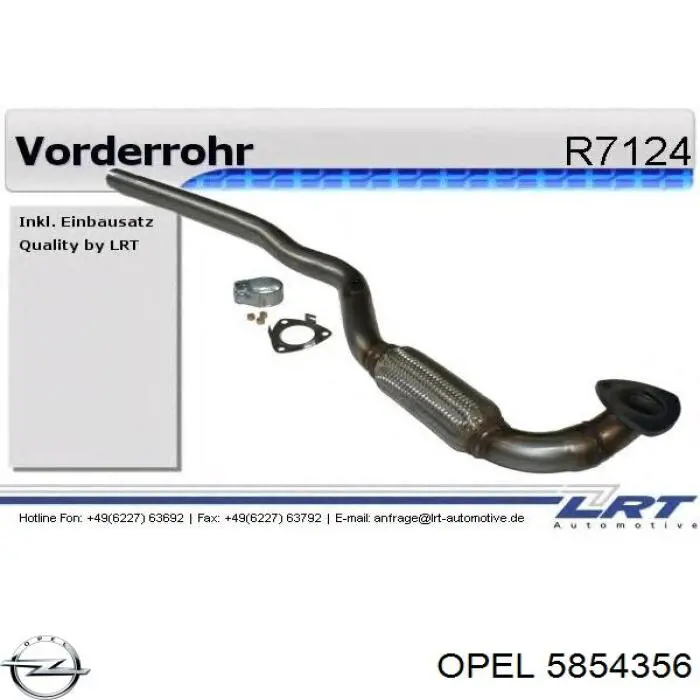 Silenciador, sección delantera Opel 5854356 precio, desde 87,66 EUR