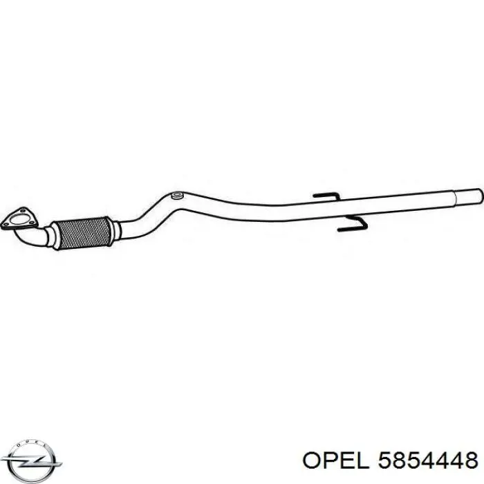5854448 Opel tubo de admisión del silenciador de escape delantero