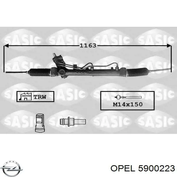 5900223 Opel cremallera de dirección