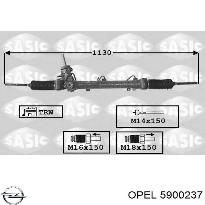 5900237 Opel cremallera de dirección
