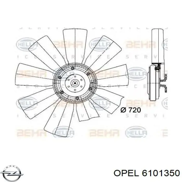 6101350 Opel guardabarros interior, aleta delantera, derecho