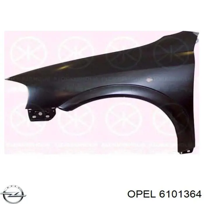6101364 Opel guardabarros delantero izquierdo