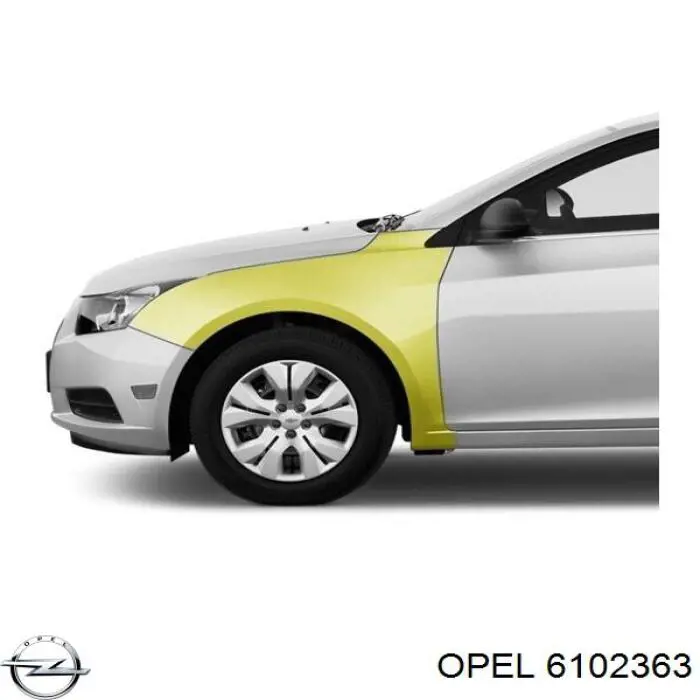6102363 Opel guardabarros delantero izquierdo