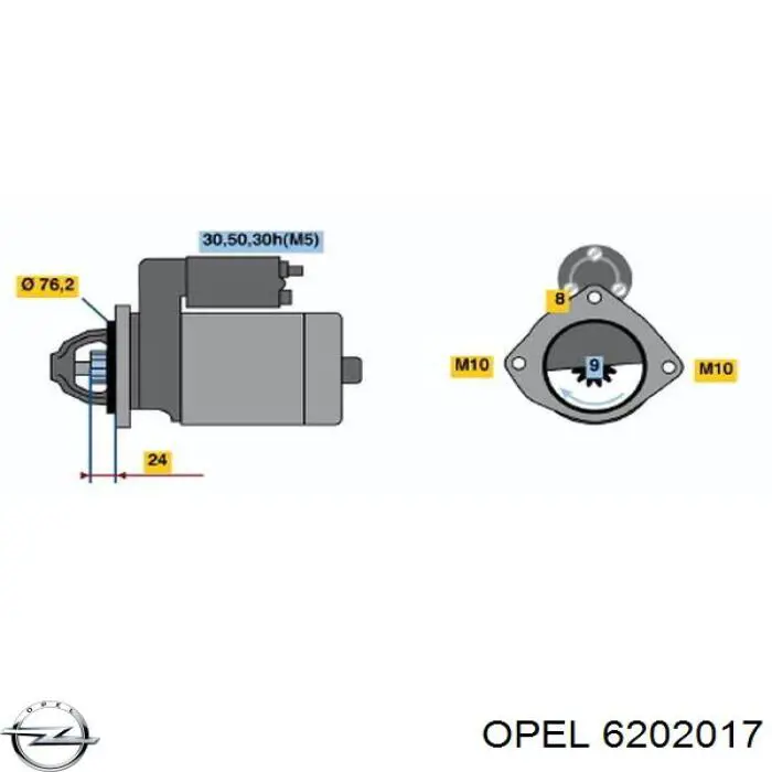 6202017 Opel motor de arranque