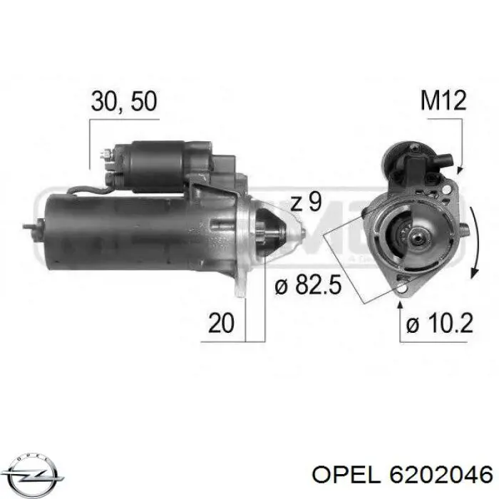 6202046 Opel motor de arranque