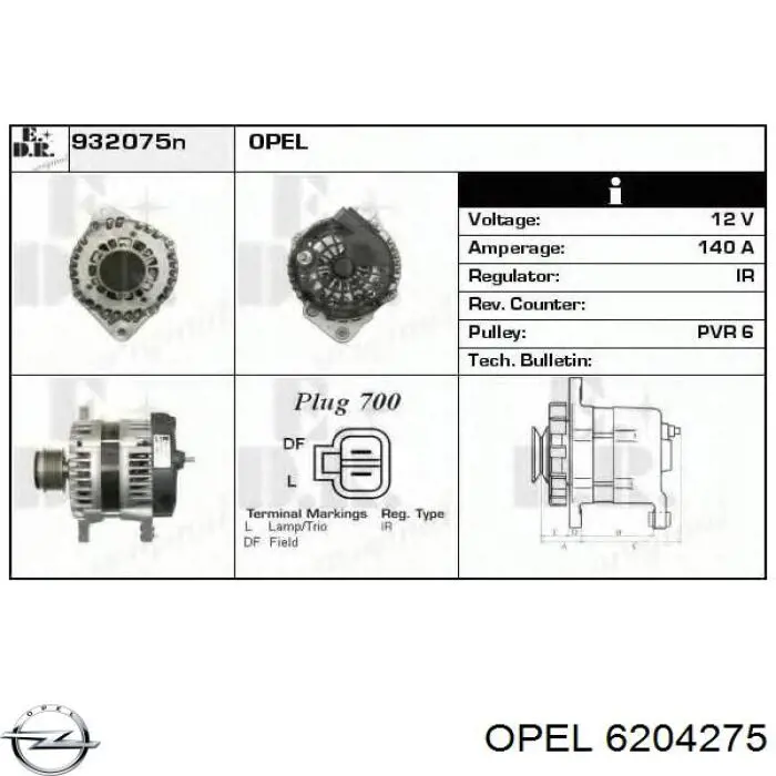 Comprar 6204275 Opel Dynamo