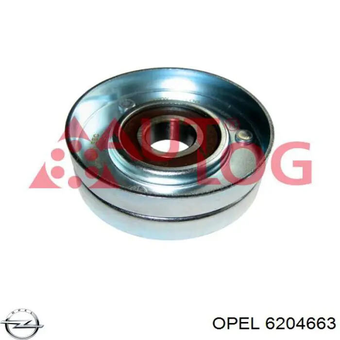Tensor de la correa trapecial poli v Opel 6204663