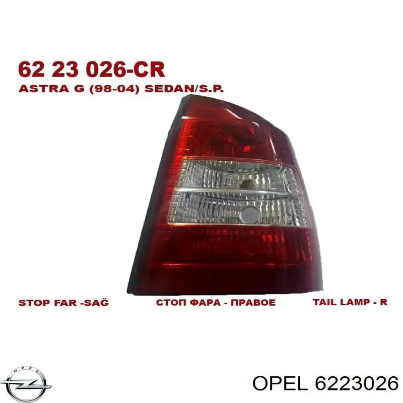 6223026 Opel piloto posterior derecho